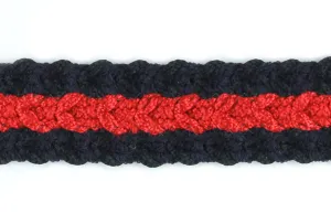 7/8" Black & Red Braided Trim
