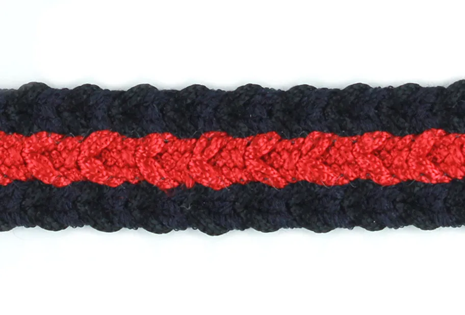 7/8" Black & Red Braided Trim