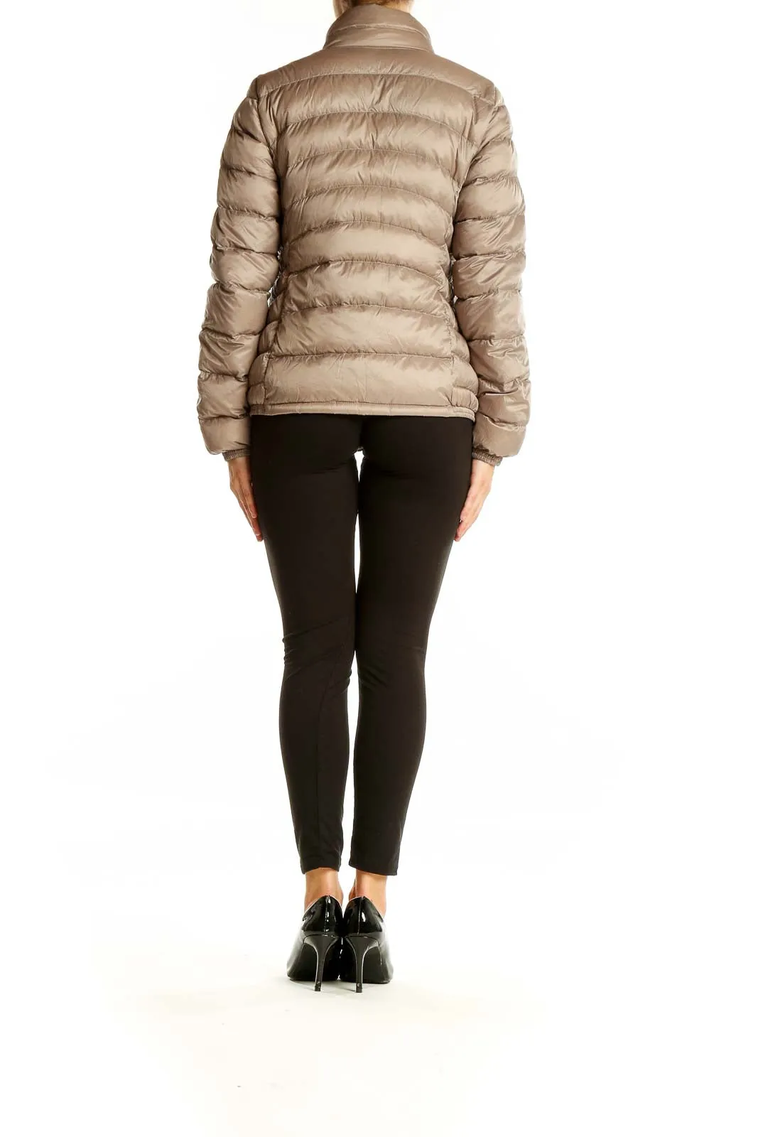 Beige Quilted Puffer Jacket
