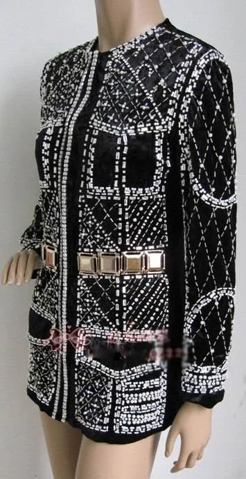 Embellished Black Velour Jacket
