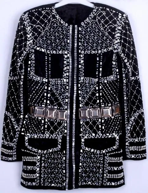 Embellished Black Velour Jacket