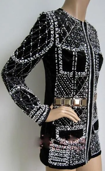 Embellished Black Velour Jacket
