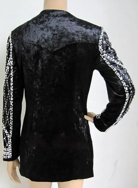 Embellished Black Velour Jacket