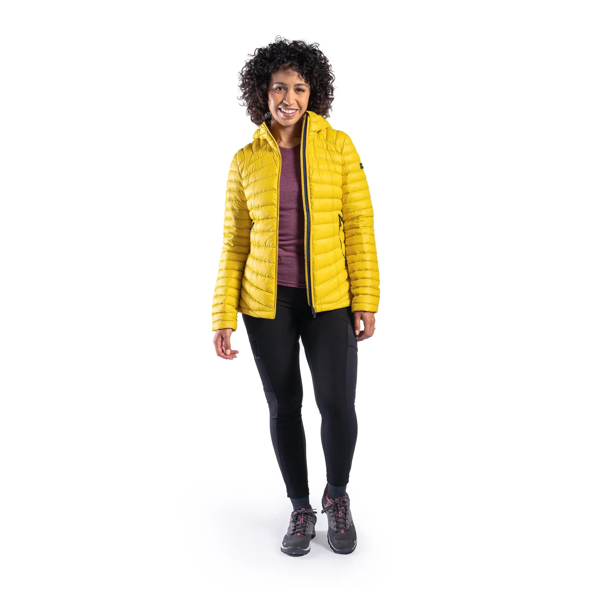 Forclaz MT100 Womens Hooded Down Puffer Jacket with Adjustable Hood