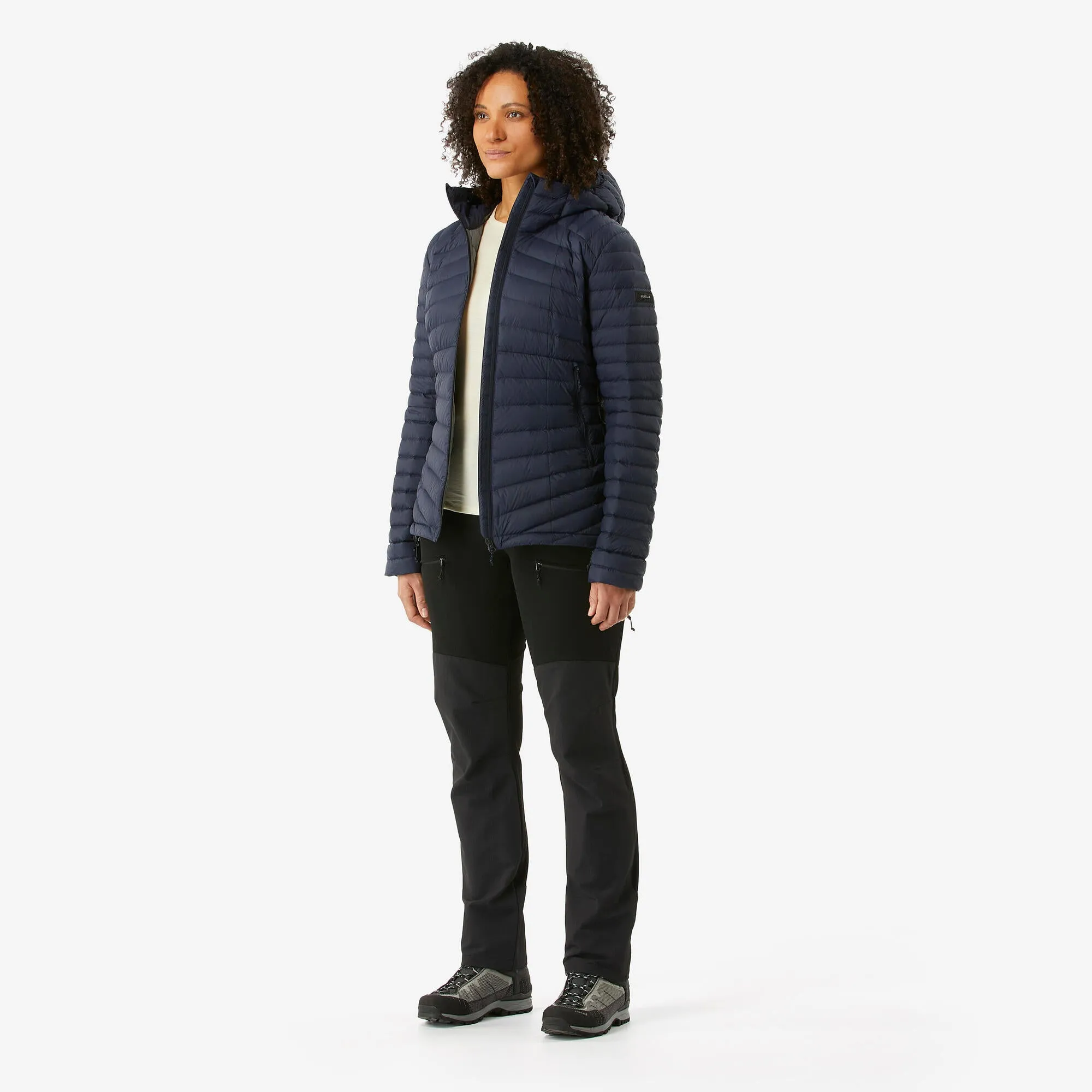 Forclaz MT100 Womens Hooded Down Puffer Jacket with Adjustable Hood