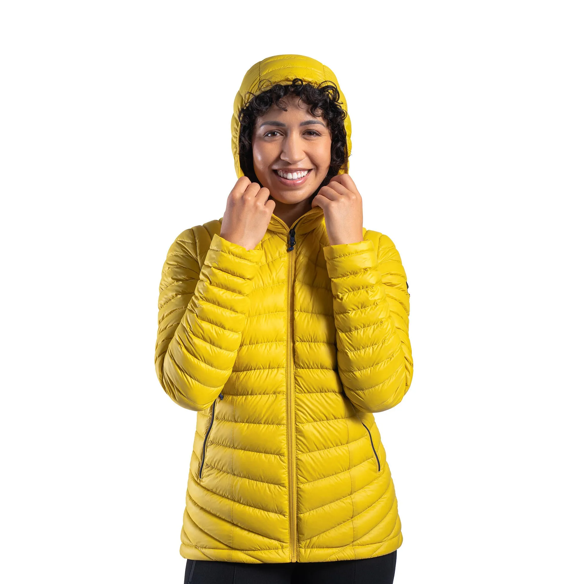 Forclaz MT100 Womens Hooded Down Puffer Jacket with Adjustable Hood