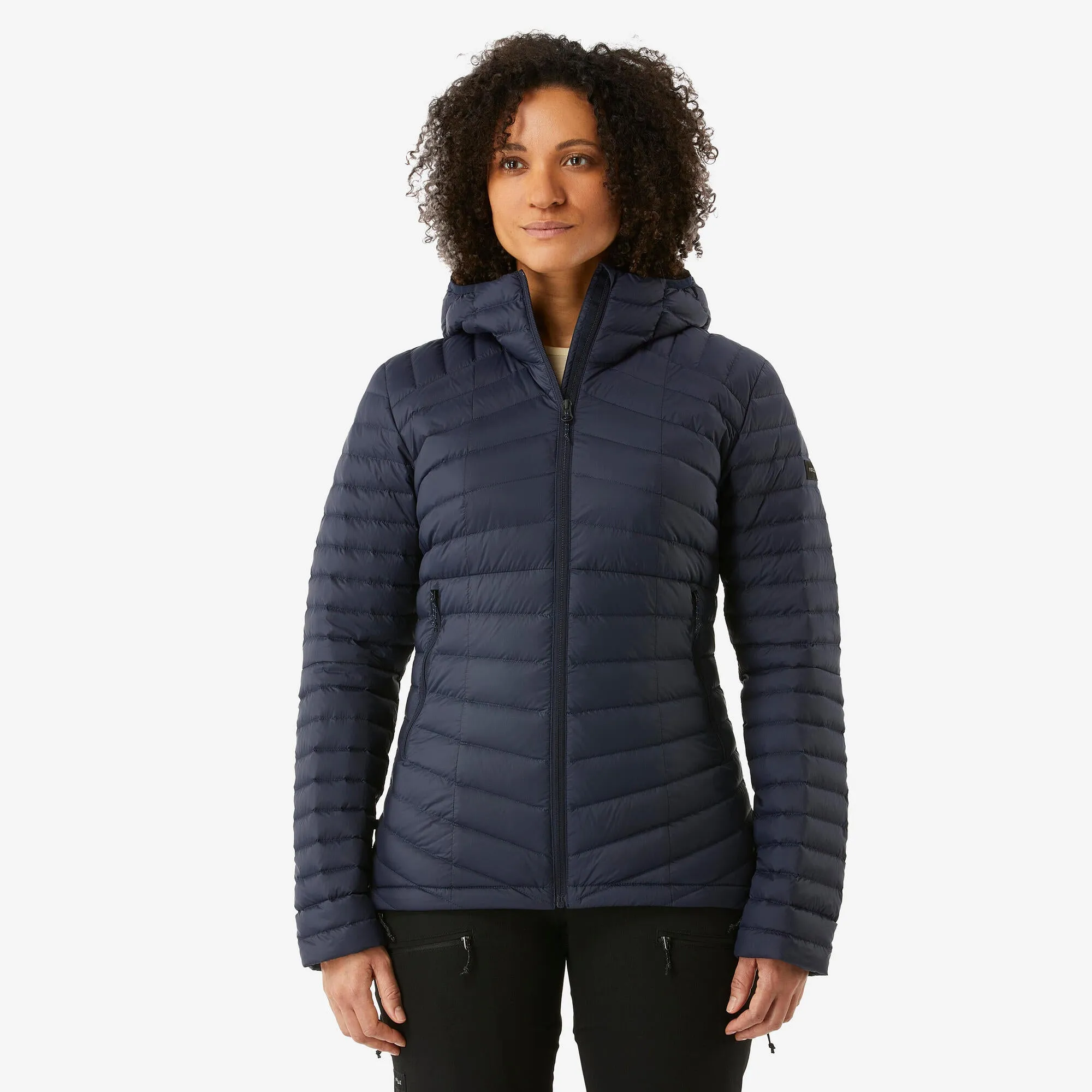 Forclaz MT100 Womens Hooded Down Puffer Jacket with Adjustable Hood