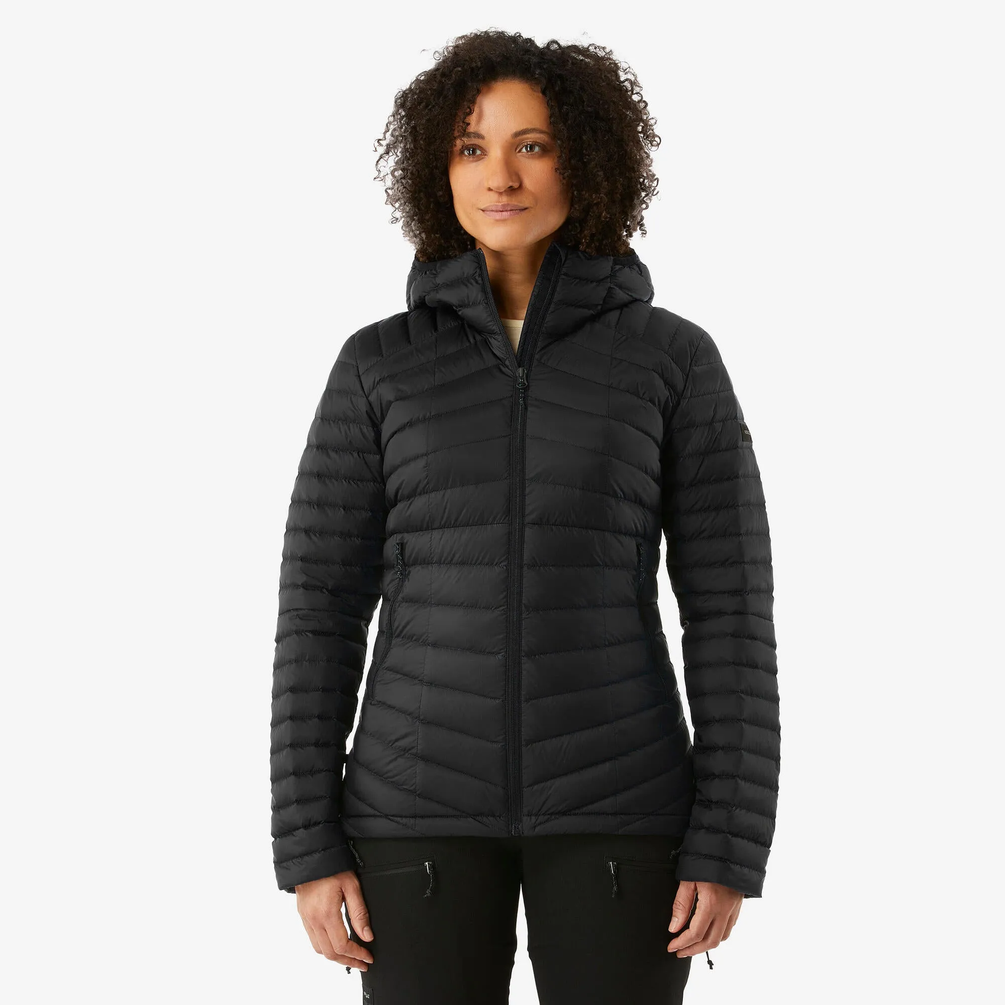 Forclaz MT100 Womens Hooded Down Puffer Jacket with Adjustable Hood