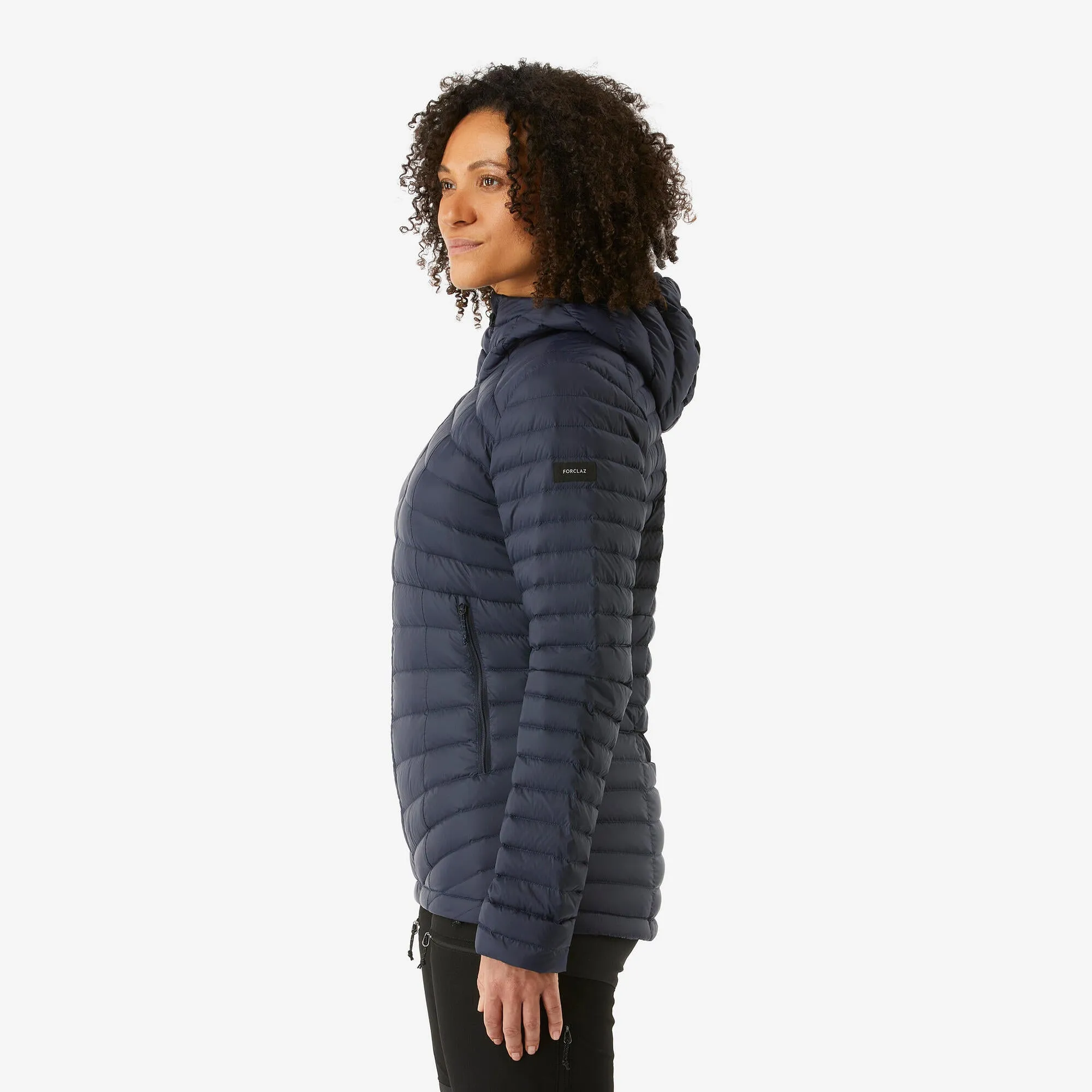 Forclaz MT100 Womens Hooded Down Puffer Jacket with Adjustable Hood