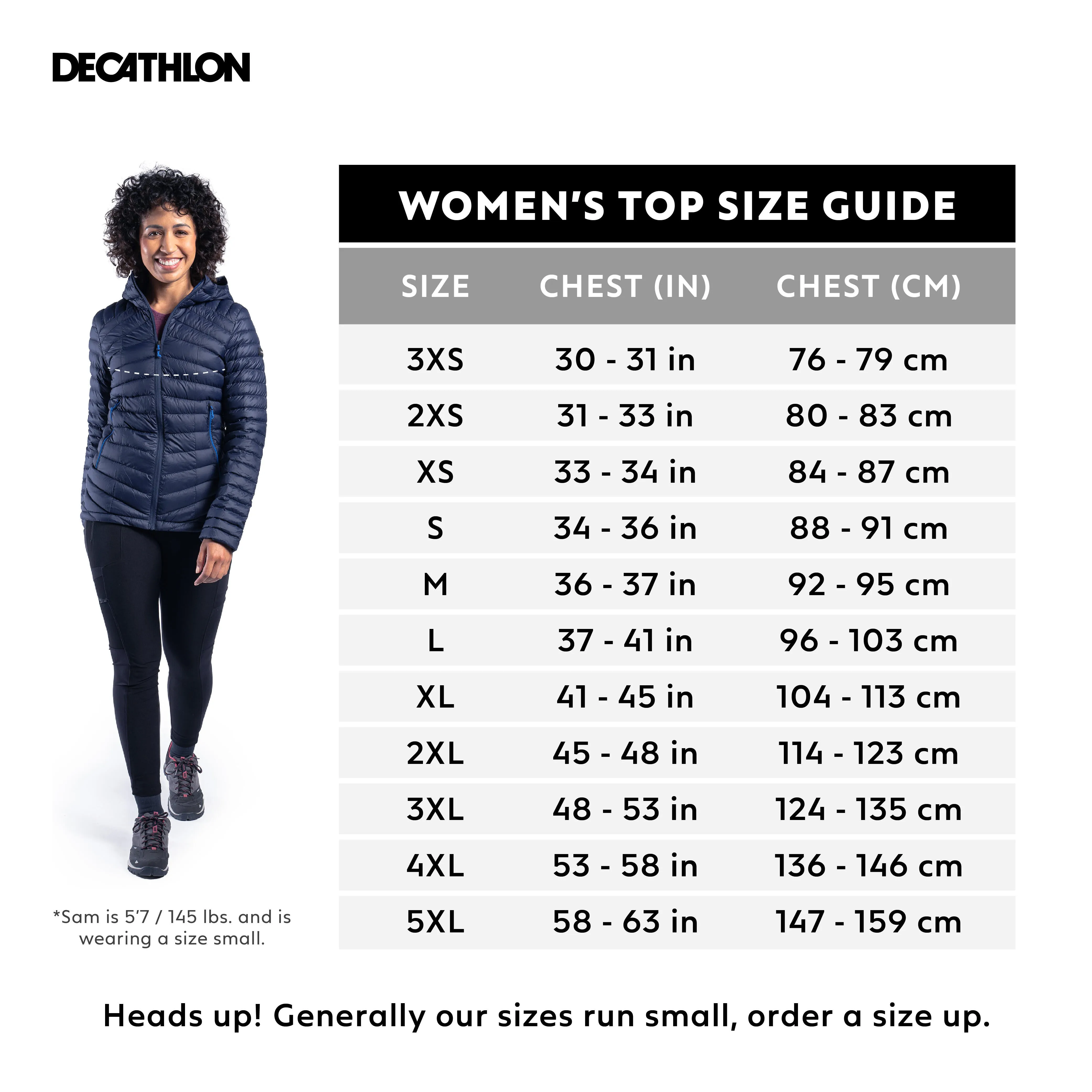 Forclaz MT100 Womens Hooded Down Puffer Jacket with Adjustable Hood
