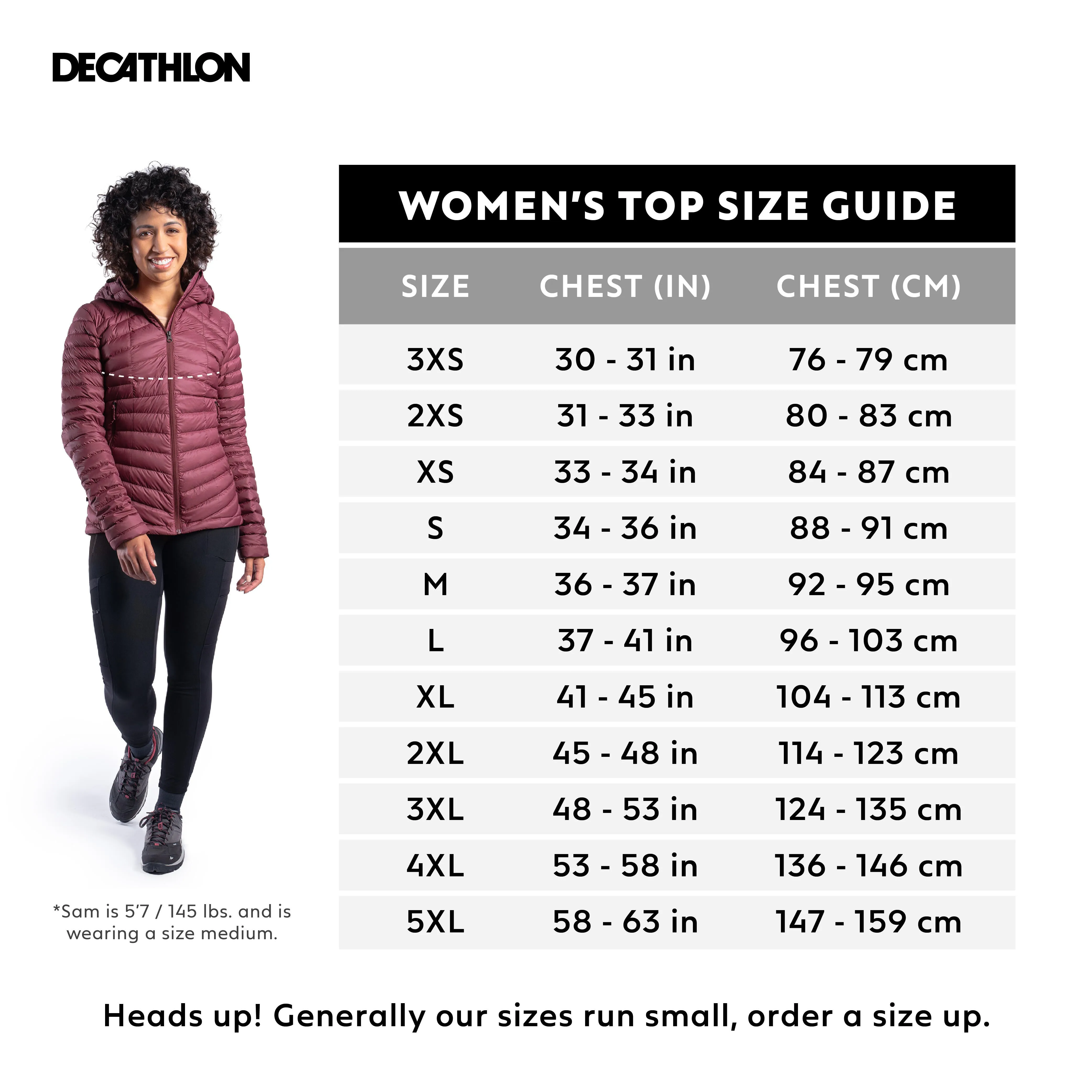 Forclaz MT100 Womens Hooded Down Puffer Jacket with Adjustable Hood