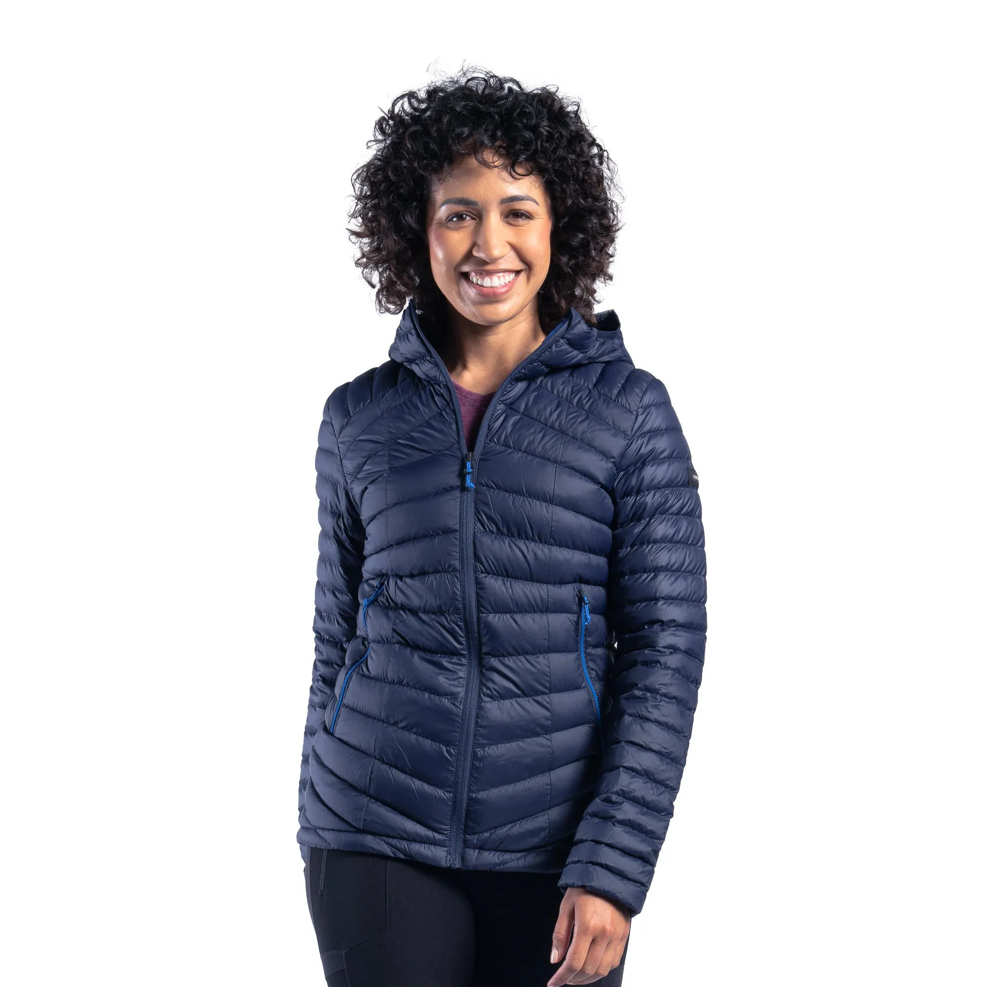 Forclaz MT100 Womens Hooded Down Puffer Jacket with Adjustable Hood