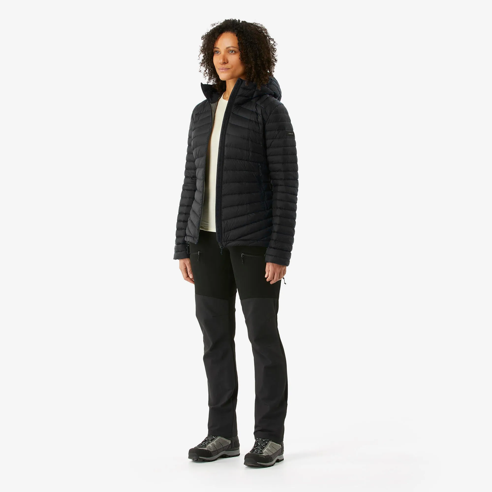 Forclaz MT100 Womens Hooded Down Puffer Jacket with Adjustable Hood