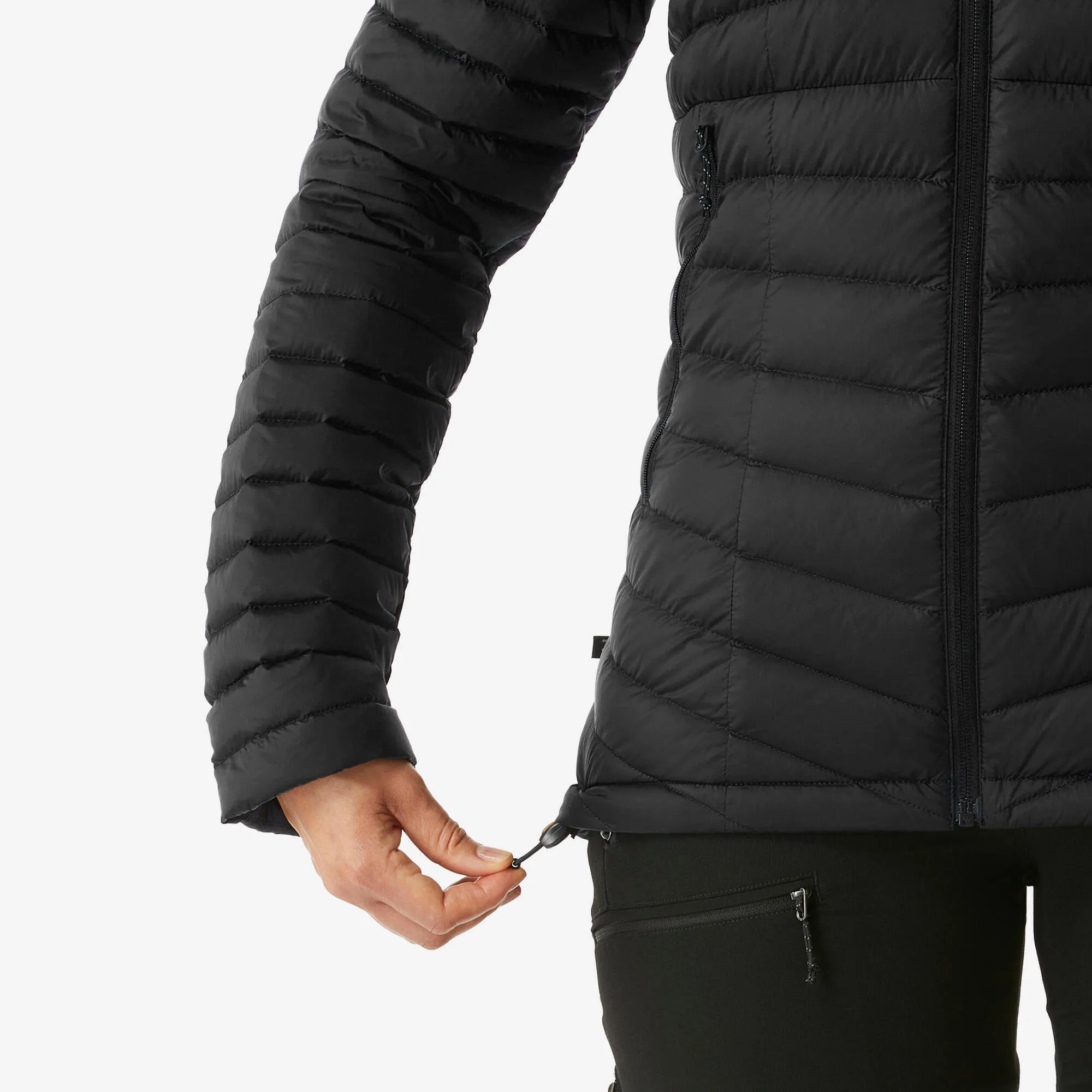 Forclaz MT100 Womens Hooded Down Puffer Jacket with Adjustable Hood
