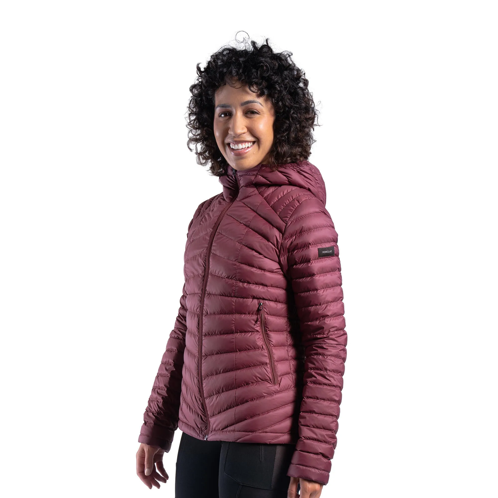 Forclaz MT100 Womens Hooded Down Puffer Jacket with Adjustable Hood