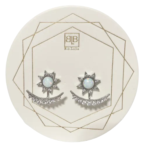 Opal Sun Ear Jackets - Silver