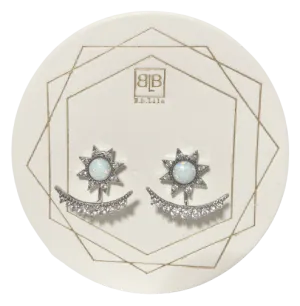 Opal Sun Ear Jackets - Silver